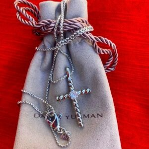 David Yurman 925 Silver Cross Necklace